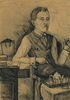 1948 - Artist etching portraying Eltaher at Dar Ashoura Office in 1948